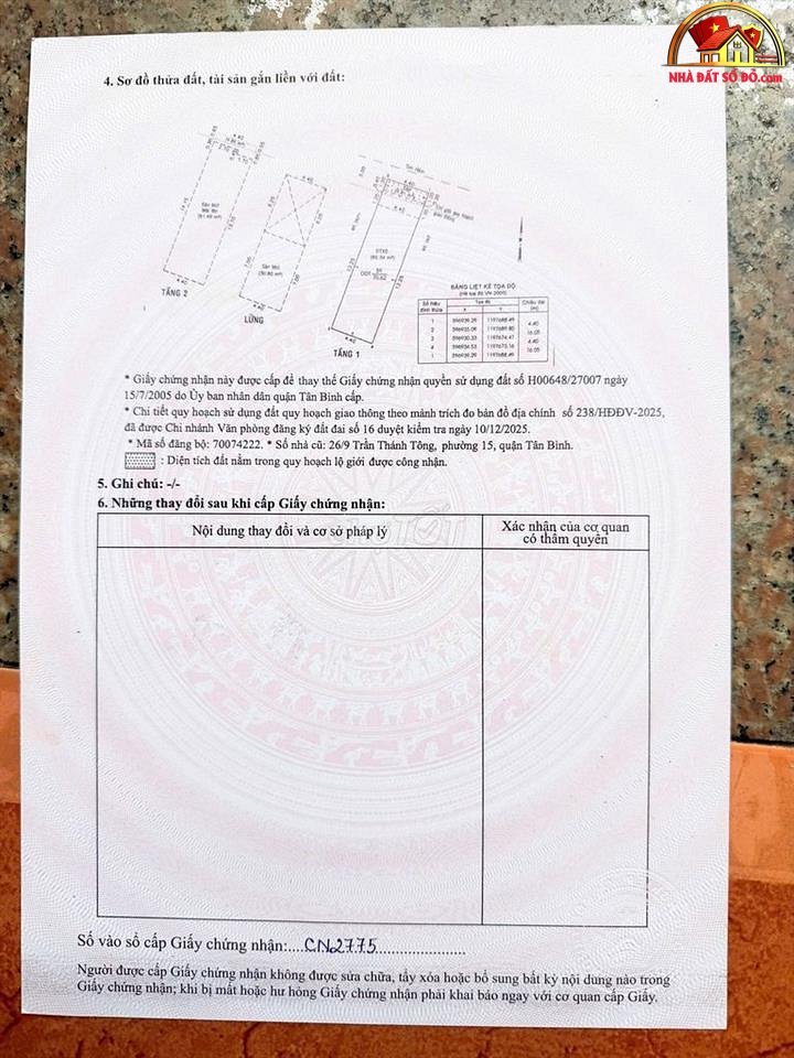 Bán nhà đẹp hẻm 4,4m – Phường 15 – Tân Bình – Tp Hồ Chí Minh – NHÀ ĐẤT BẤT ĐỘNG SẢN SỔ ĐỎ