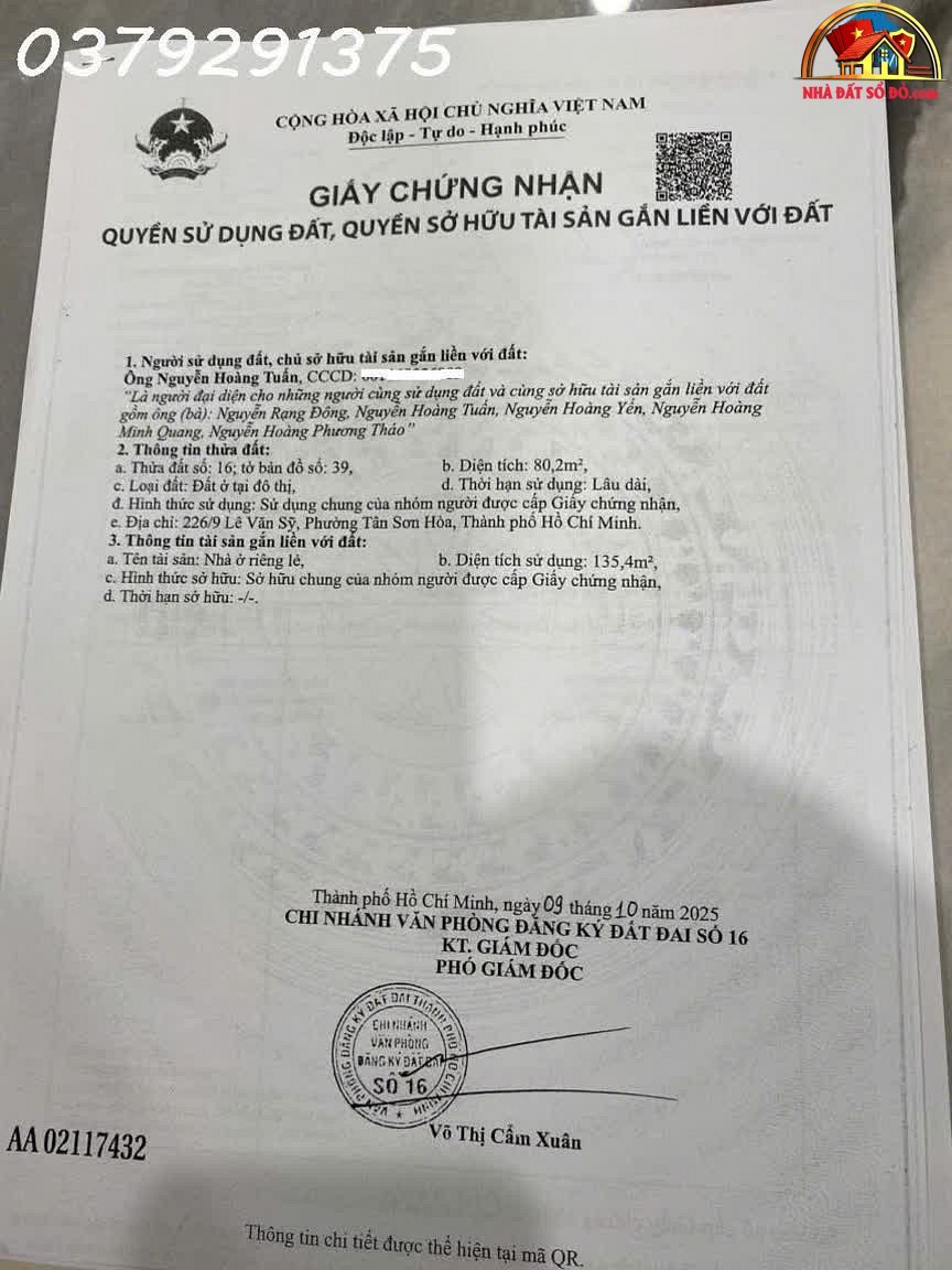 Nhà đẹp 4PN, 2WC, MT 6m tại Lê Văn Sỹ – Giá thương lượng – Bán nhà đất Tân Bình – NHÀ ĐẤT BẤT ĐỘNG SẢN SỔ ĐỎ