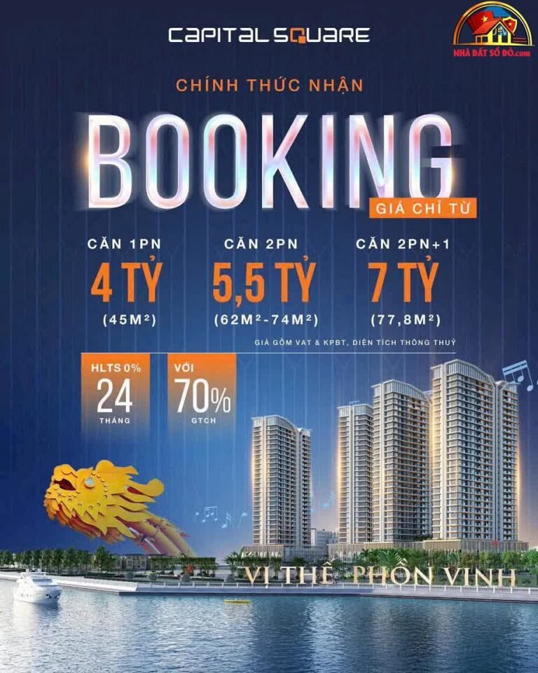 Căn hộ 77 m², 7.8 tỷ bên sông Hàn – Đầu tư sinh lời cao – Sổ đỏ