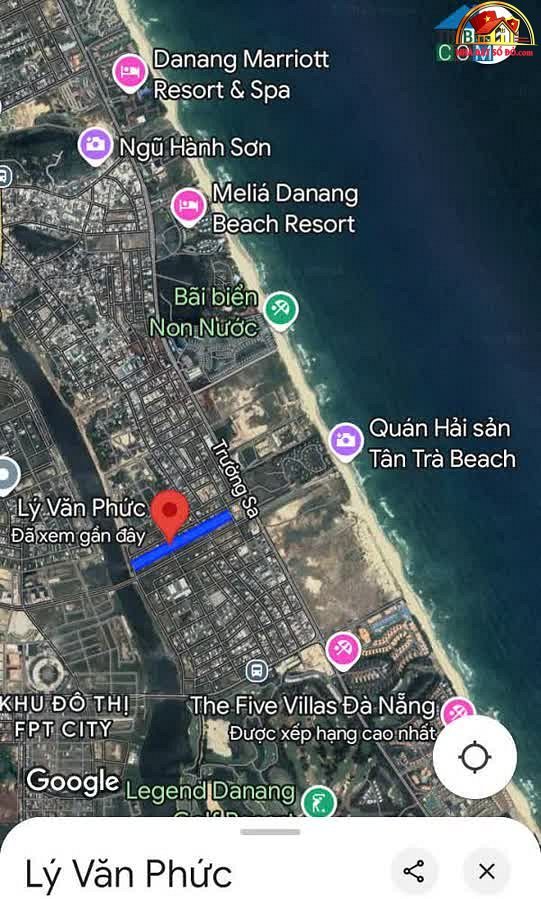 Bán đất biển Tân Trà – Hướng Tây Bắc – Đà Nẵng – NHÀ ĐẤT BẤT ĐỘNG SẢN SỔ ĐỎ