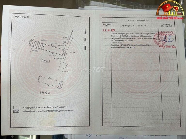Nhà mặt tiền đẹp 2 mặt đường Diên Hồng – Phường 1 – Quận Bình Thạnh – TP.HCM – 21m2 – 4.2 tỷ