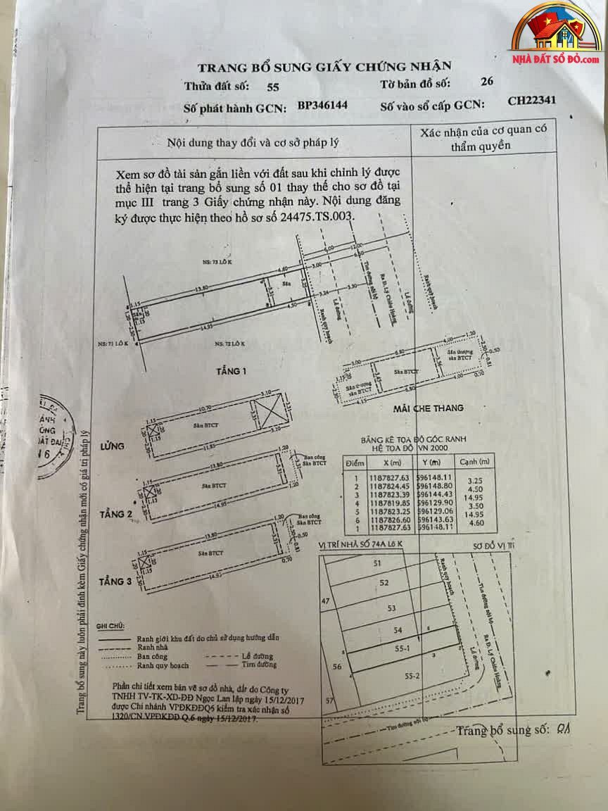 Nhà đất sổ đỏ Quận 6 TP.HCM – Bán nhà mặt tiền đường Cư Xá Phú Lâm D, diện tích 66m²