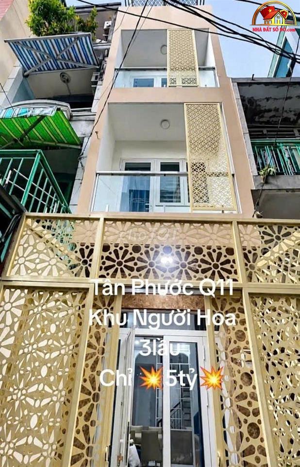 Nhà đất sổ đỏ Quận 11 TP.HCM – Nhà Bình Thới đẹp, 3PN, Giá chỉ 5.79 tỷ