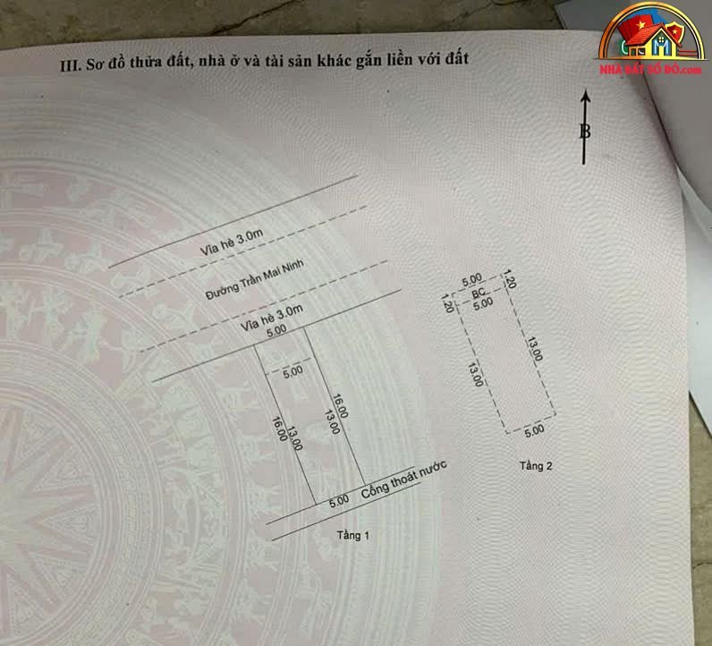 Bán nhà đất sổ đỏ mặt tiền đường Trần Mai Ninh Cẩm Lệ Đà Nẵng 6.9 tỷ