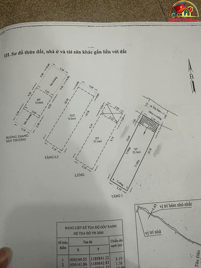 Nhà đất sổ đỏ Quận 4 TP.HCM, 41m² giá 5.85 tỷ có 4 phòng ngủ