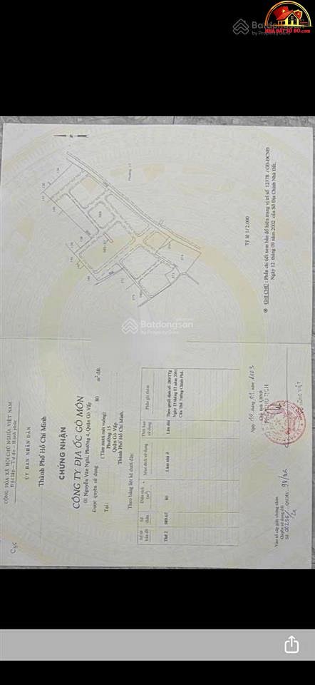 Nhà đất sổ đỏ khu vực Gò Vấp TP.HCM, đất chính chủ giá 8.5 tỷ