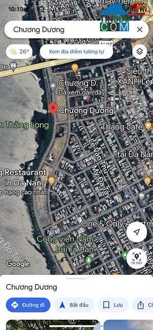Bất động sản sổ đỏ Ngũ Hành Sơn Đà Nẵng mặt tiền đường Chương Dương giá 12 tỷ