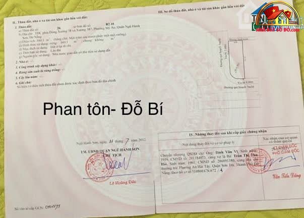 Bán đất sổ đỏ Ngũ Hành Sơn Đà Nẵng 158m2 giá 28 tỷ