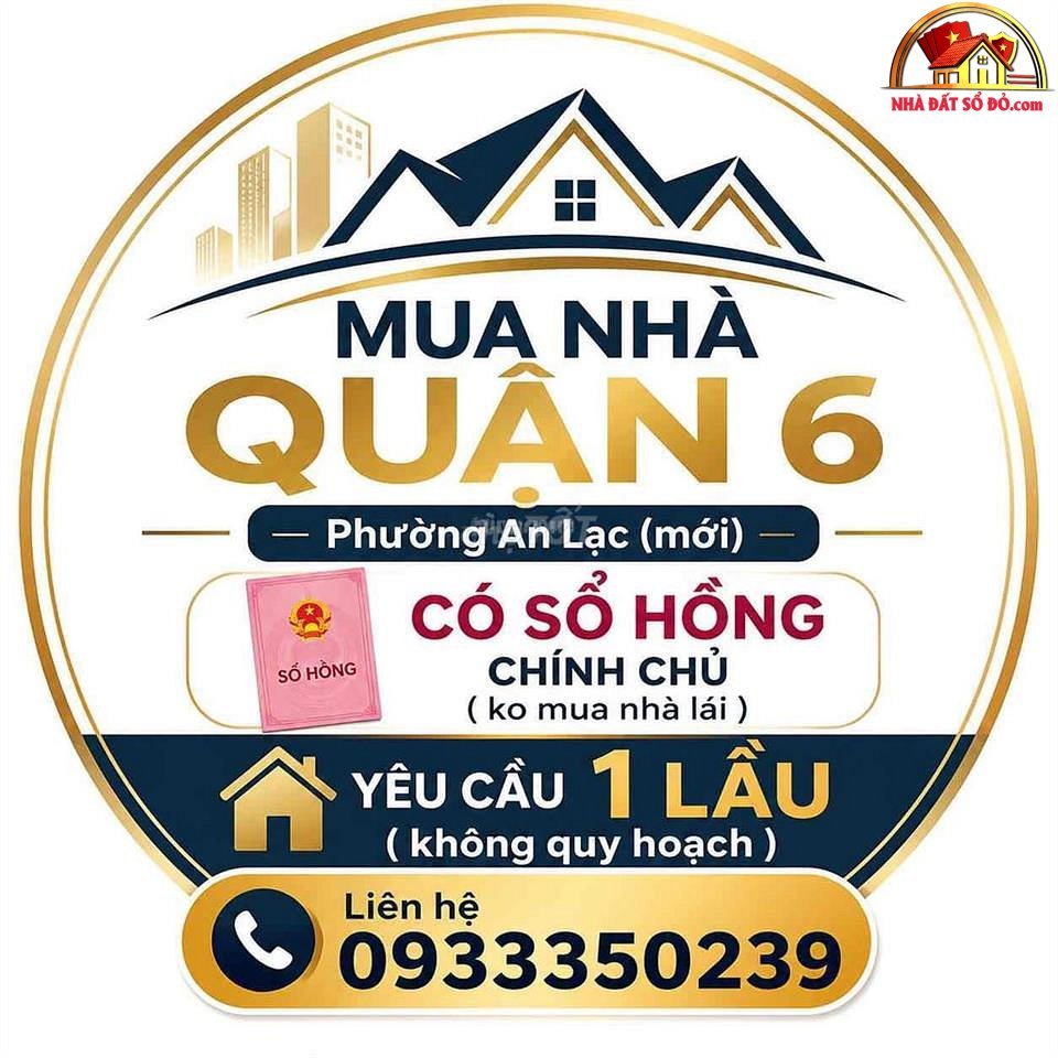 Nhà đất sổ đỏ Quận 6 TP.HCM với 3 phòng ngủ chỉ 3.5 tỷ