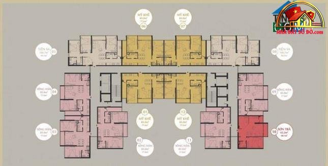 Bất động sản sổ đỏ Đà Nẵng: Căn hộ The Sang Residence 3.4 tỷ, 83m²