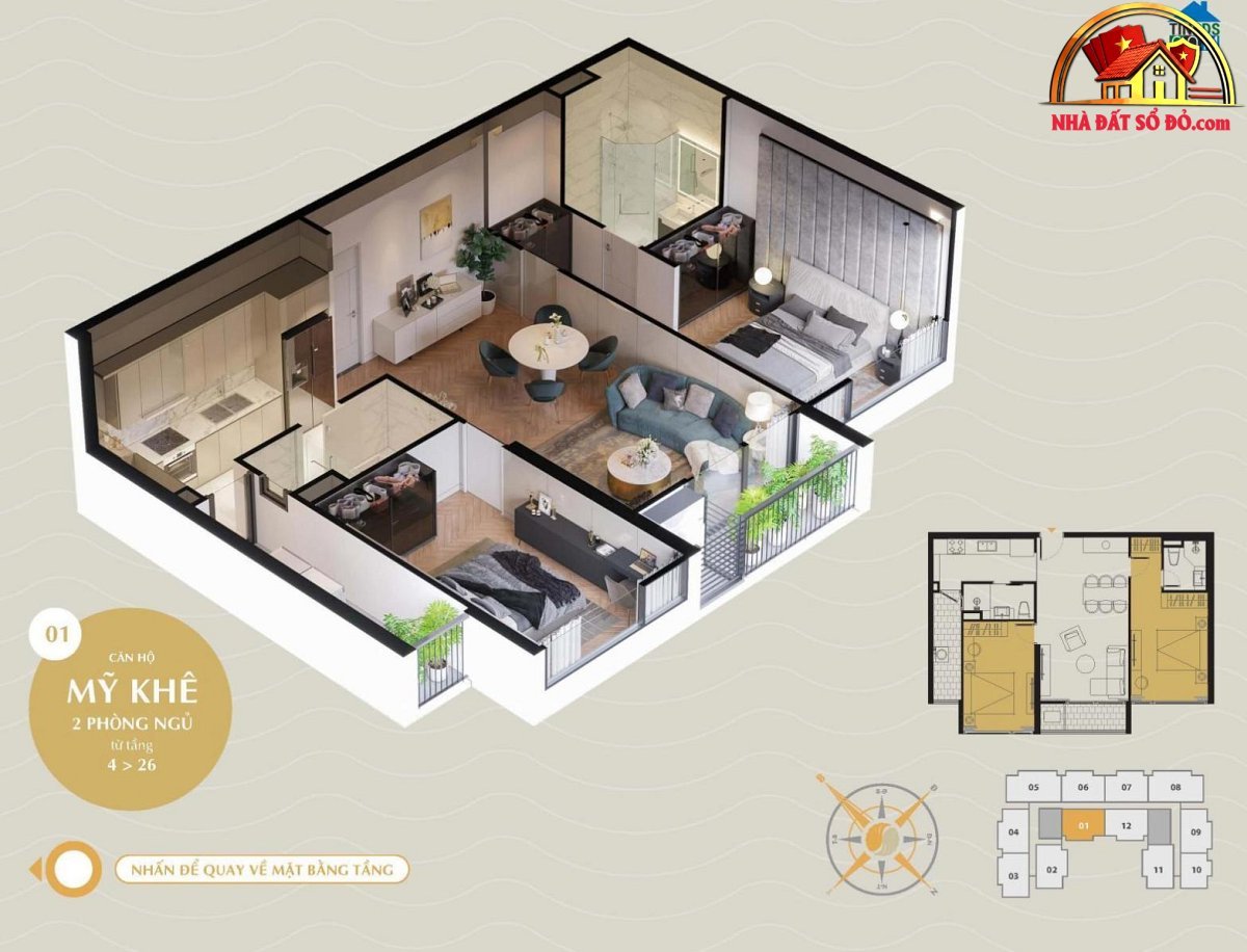 Bán căn hộ The Sang Residence Đà Nẵng giá 3.4 tỷ diện tích 82.2m²