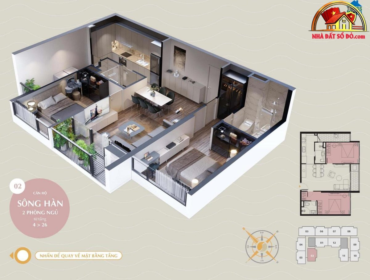 Bán căn hộ The Sang Residence Đà Nẵng giá 3.4 tỷ diện tích 82.2m²