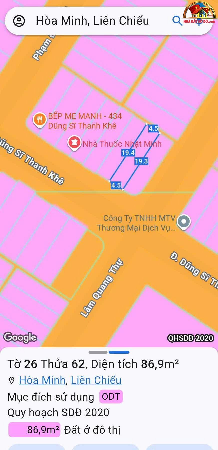 Bán đất sổ đỏ Thanh Khê, chỉ 150m ra biển – 90m² chỉ 6.9 tỷ