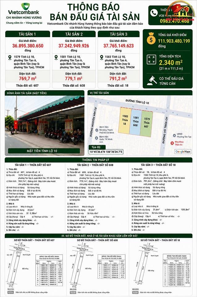 Nhà mặt phố đẹp giá 106.4 tỷ, diện tích 2340 m² – Tỉnh Lộ 10 – Tân Tạo – Bình Tân – Hồ Chí Minh – NHÀ ĐẤT BẤT ĐỘNG SẢN SỔ ĐỎ
