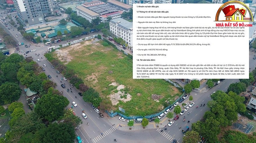 Ngân hàng rao bán lô đất tại Cầu Giấy, giá khởi điểm gần 540 tỷ đồng- Ảnh 1.