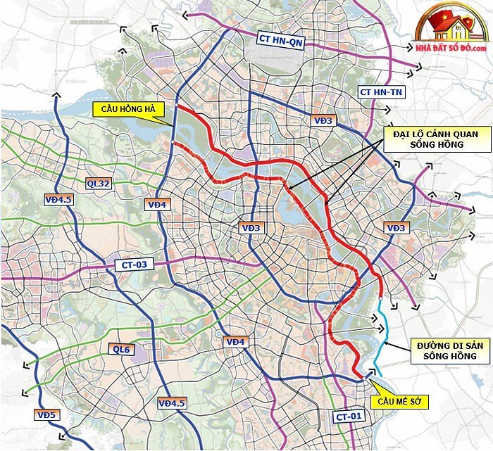 Đại Lộ Cảnh Quan Sông Hồng: Tiến Độ và Tương Lai Đô Thị 2026 - Review Nhà Phố - Mua bán nhà phố - Reviewnhapho.com