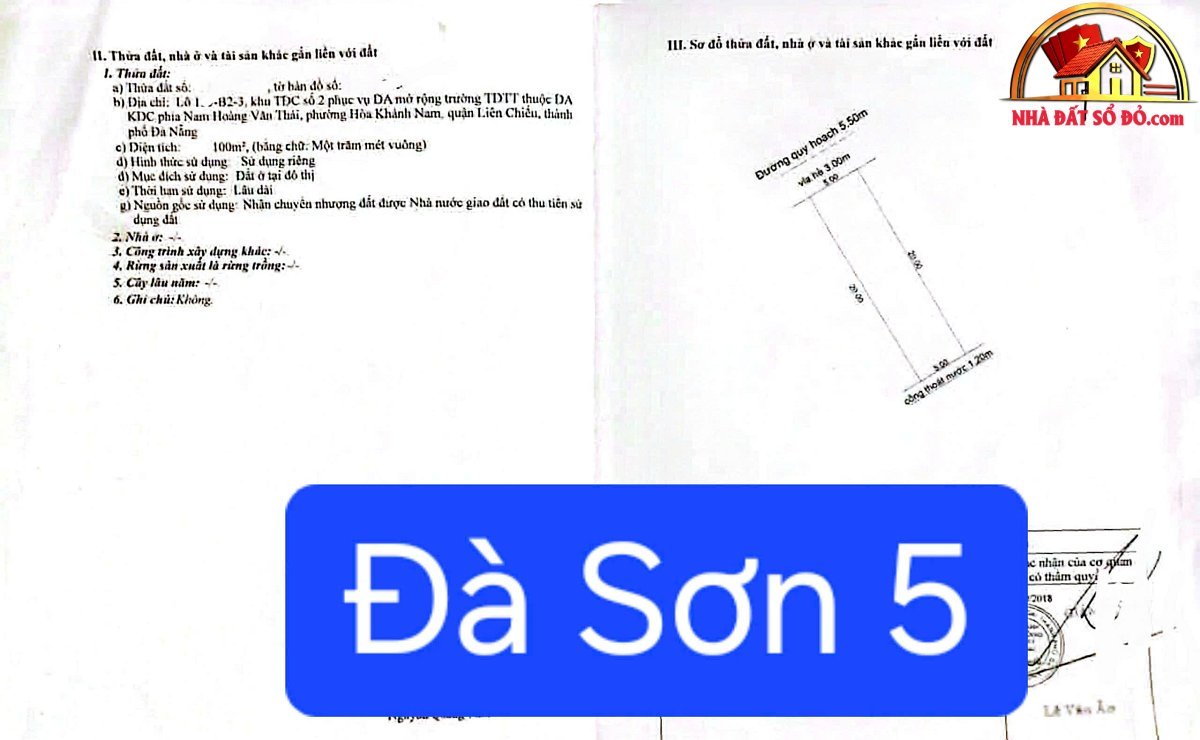 Bán đất mặt tiền đường Đà Sơn 5, gần ĐH Duy Tân – 100m2 chỉ 3.65 tỷ