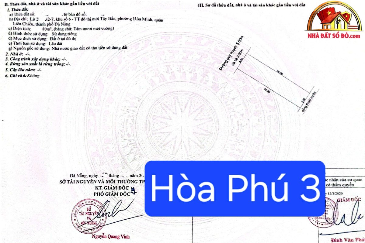Bán gấp đất mặt tiền đường Hòa Phú 3 – Vị trí đẹp 80m2 chỉ 5.45 tỷ – NHÀ ĐẤT BẤT ĐỘNG SẢN SỔ ĐỎ