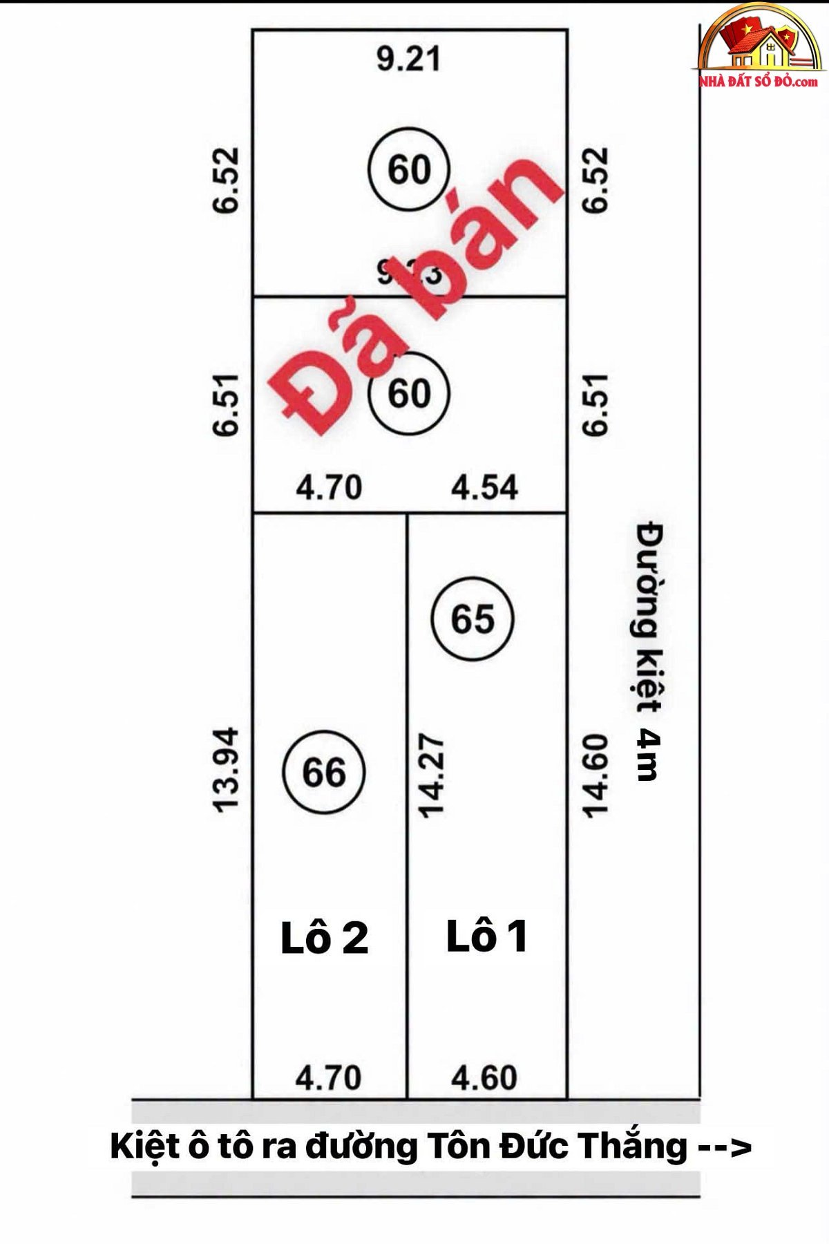 Bán đất 2 mặt kiệt ô tô K230 Tôn Đức Thắng – Đà Nẵng – 66m2 – 3.25 tỷ