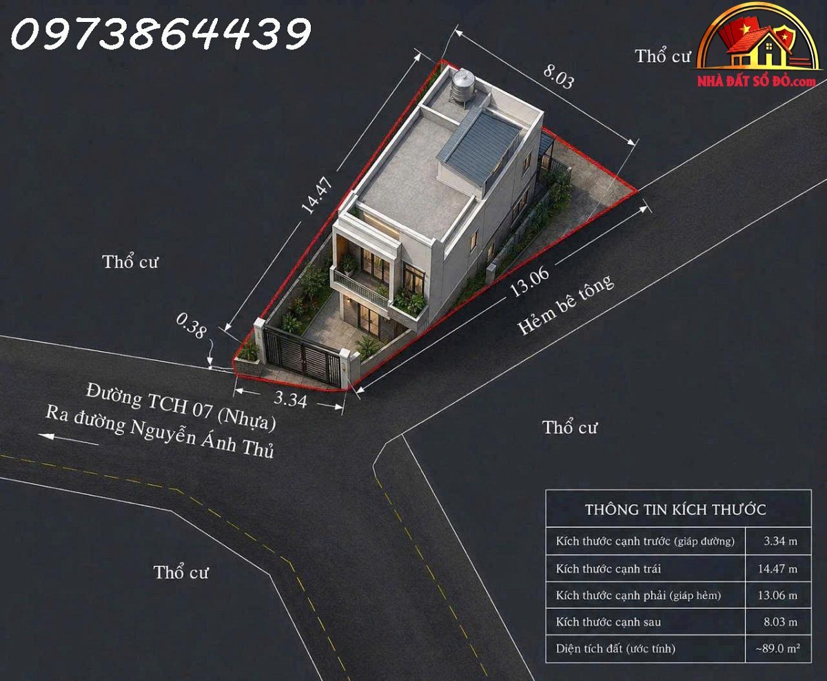 Bán đất lô góc mặt tiền 8m nở hậu đẹp 89m2 – Tân Chánh Hiệp, Q.12 – giá chỉ 3,78 tỷ