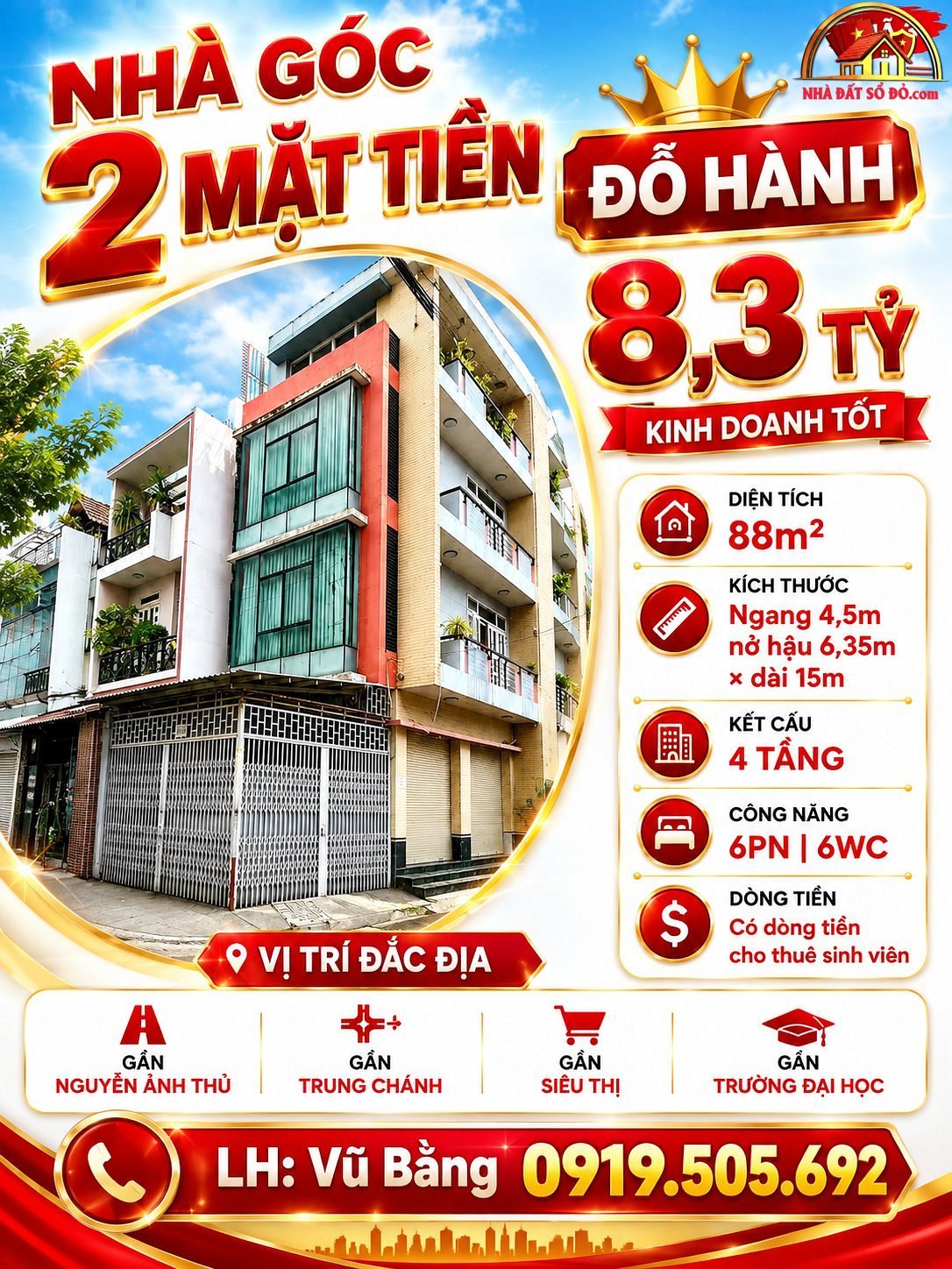 Nhà góc 2 mặt tiền, 88m2 chỉ 8,3 tỷ – Đầu tư sinh lời ngay tại Quận 12 – NHÀ ĐẤT BẤT ĐỘNG SẢN SỔ ĐỎ