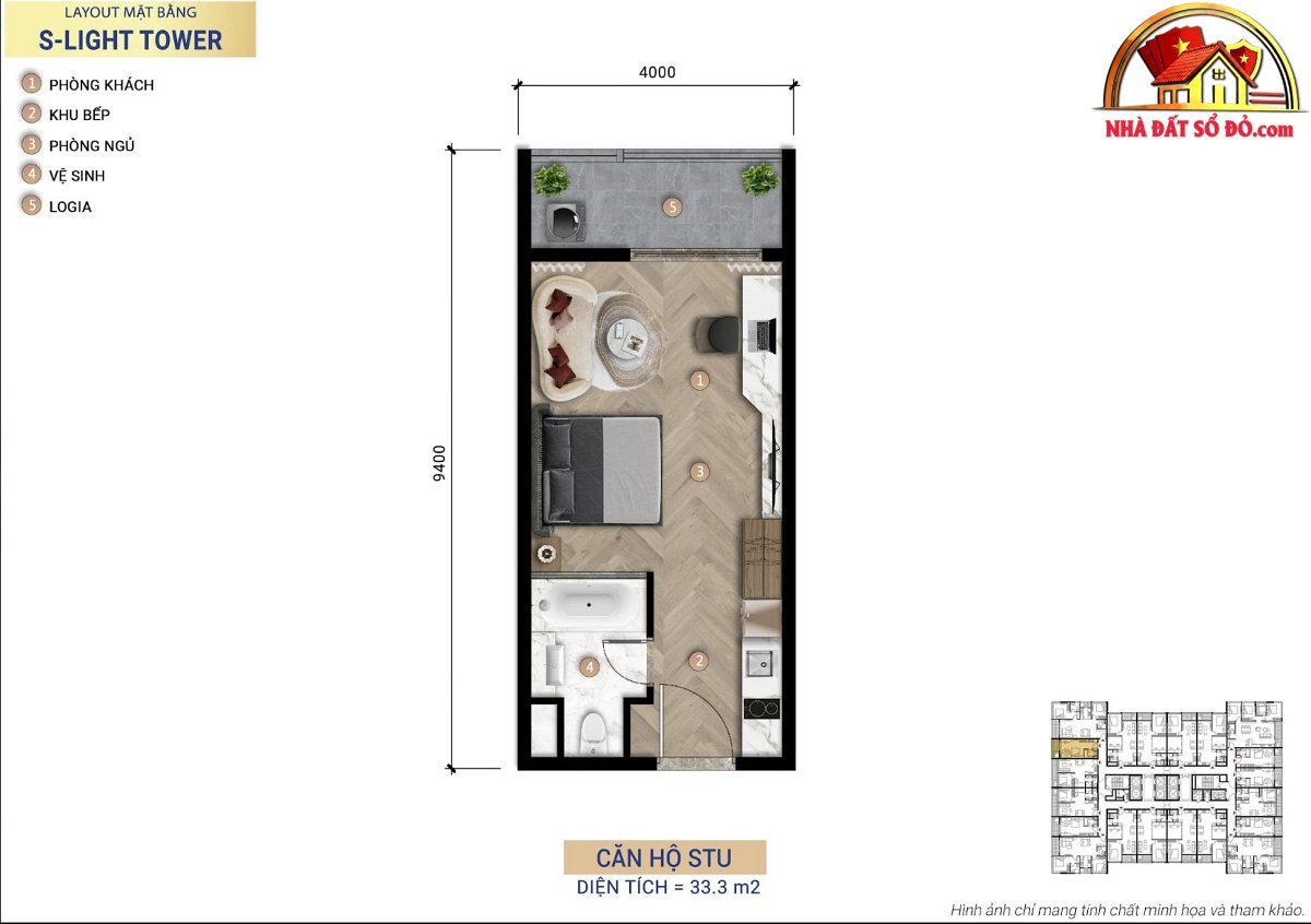 Căn hộ Studio SL21719 tại S-Light Tower – Giá chỉ 1,83 tỷ – Đầu tư sinh lời