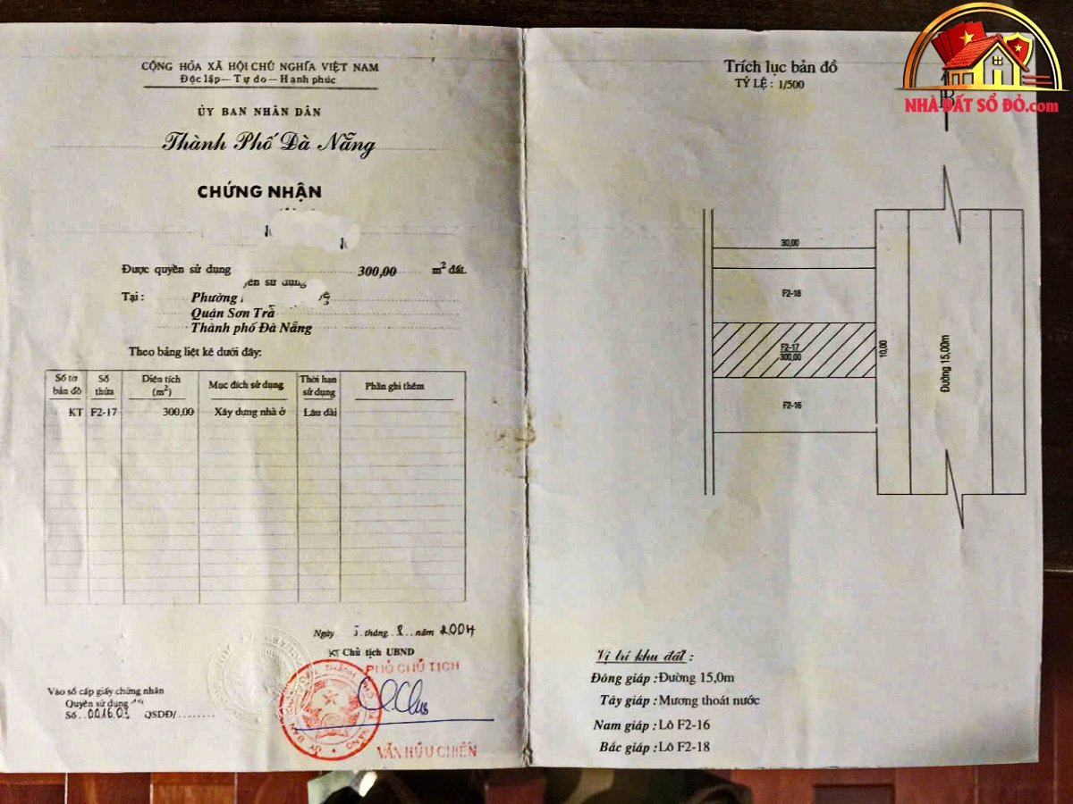 Cần bán lô đất 300m2 giá 85 triệu/m2 – Đường Vân Đồn – P. Sơn Trà – Đà Nẵng – NHÀ ĐẤT BẤT ĐỘNG SẢN SỔ ĐỎ