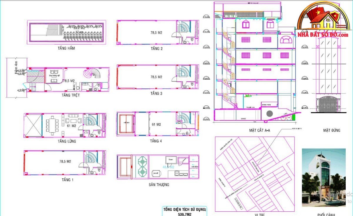Nhà hẻm xe hơi 4.5m đường Calmette, P. Nguyễn Thái Bình, Quận 1 – 78m2 chỉ 28.5 tỷ