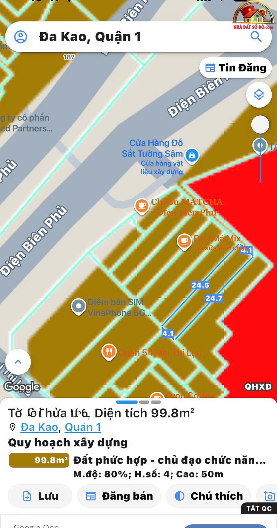 Nhà đất sổ đỏ TP.HCM – Bán nhà mặt phố Điện Biên Phủ, quận 1, 100m2, giá 17,9 tỷ