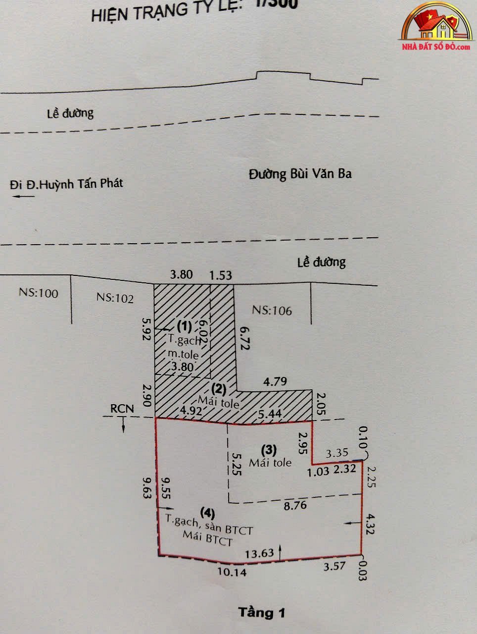Nhà đất sổ đỏ mặt tiền Bùi Văn Ba Quận 7, thu nhập 60 triệu/tháng, giá 22.9 tỷ