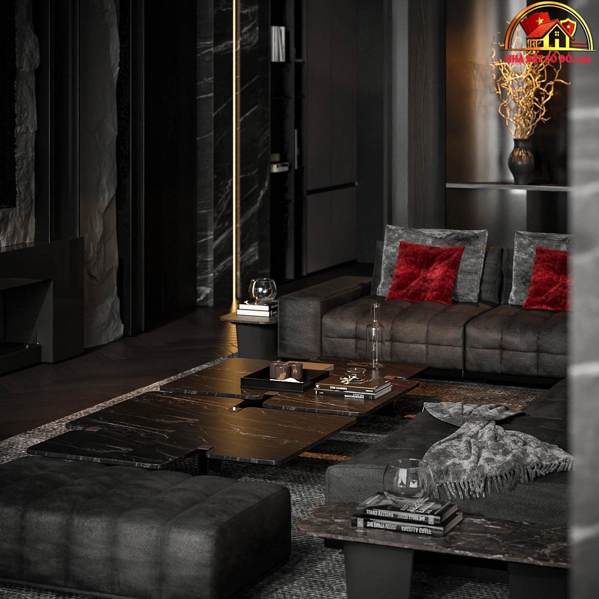 Biệt thự đen huyền bí rộng 650m2 ở Sài Gòn, mang đậm tính nghệ thuật - Ảnh 14.